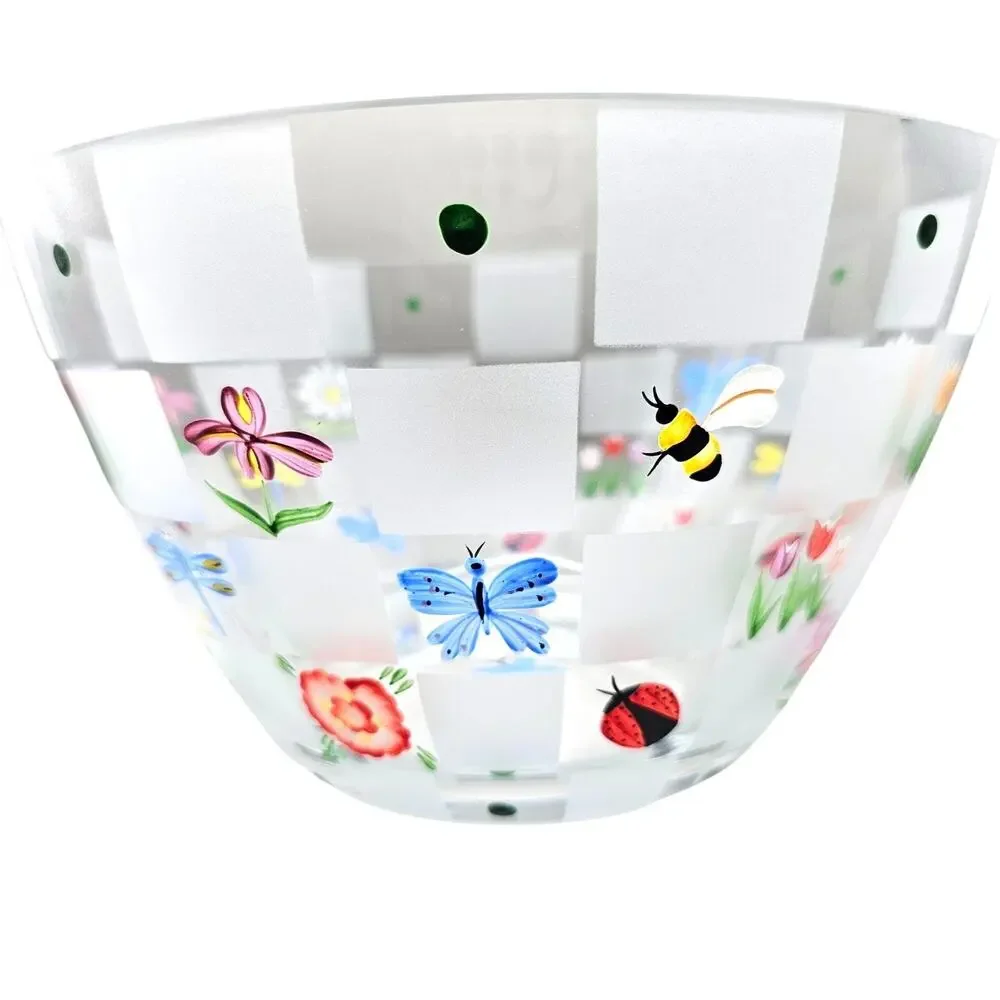 Lenox Natures Splendor Hand Painted Salad Bowl Floral Butterfly Romania NIB VTG